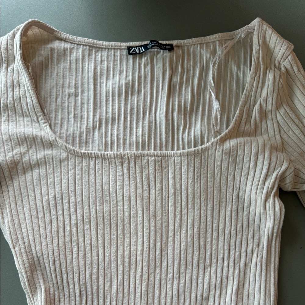 Zara ribbed long sleeve bodysuit